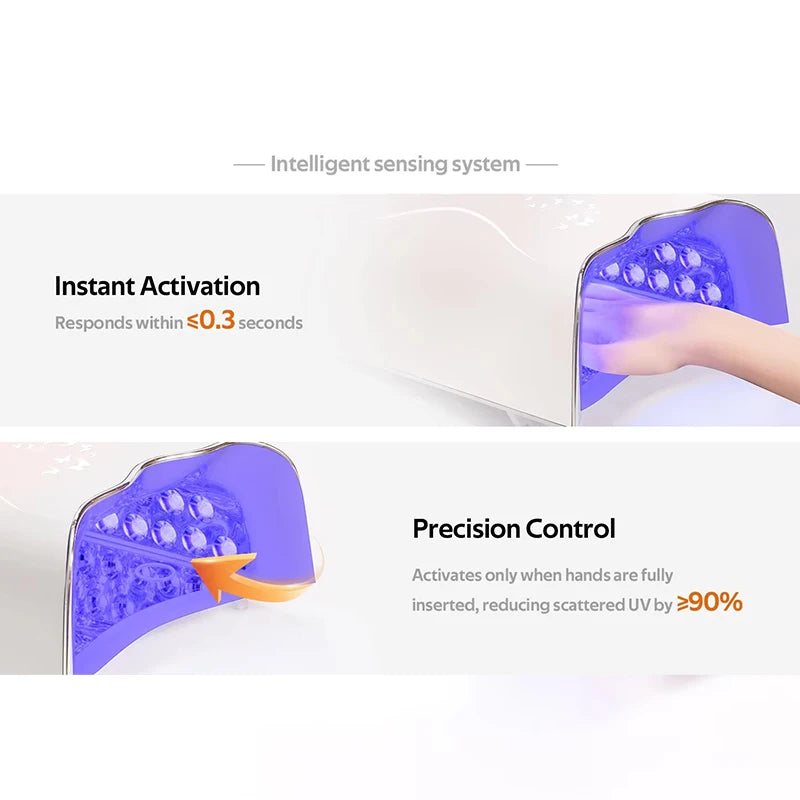 Luxury 110W/78W Rechargeable Nail Lamp with Mirror Bottom Wireless Gel Polish Dryer Manicure Machine Cordless Nail UV LED Lamp