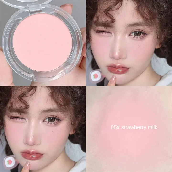 Single Color Blush Matte Natural Cheek Tint Brighten Face Waterproof Face Contouring Cosmetics Blush Powder Soft Female Makeup