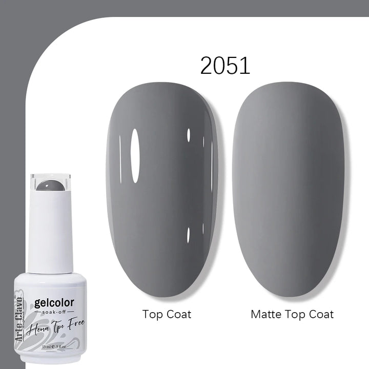 Arte Clavo Solid Color Gel Nail Polish 15ml Soak Off UV LED Gel Semi-Permanent Glitter Polish For Manicure Nail Art Salon Gel
