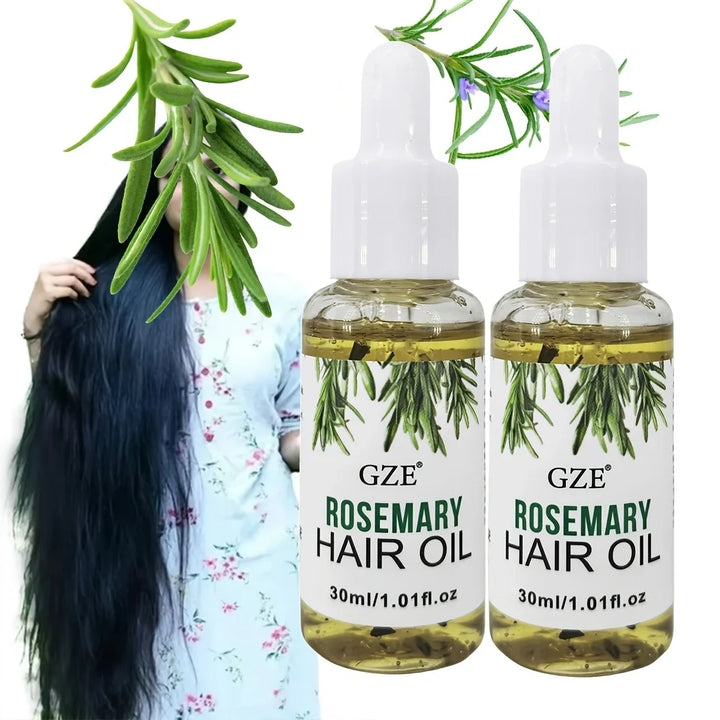 2 pack GZE Rosemary Oil For Hair Rosemary Scalp Hair Oil, All Type & Texture | Straight, Waves & Chemically Hairs Strengthens
