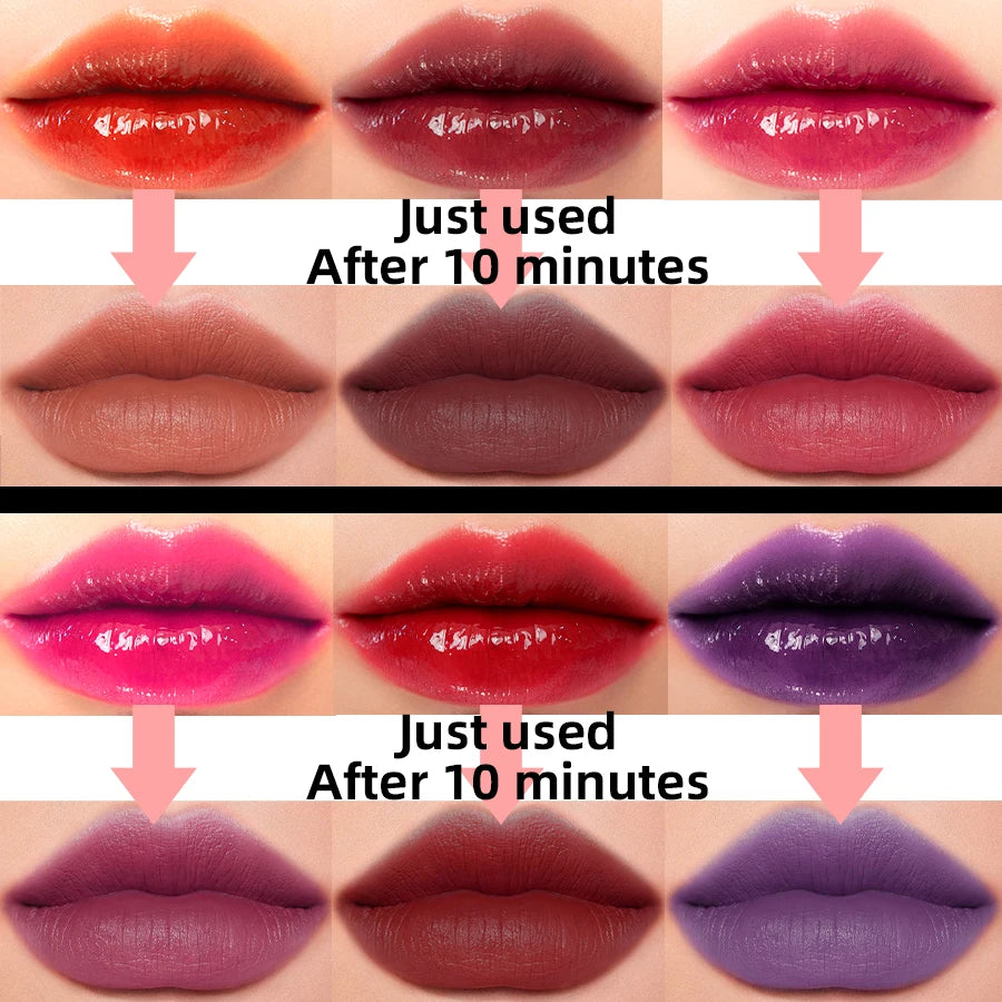 Waterproof Matte Lip tint Long-lasting Lip Glaze Sexy Plump Lip Glow Oil Velvet Lip Gloss Stain Makeup Full Color Lip Cosmetic