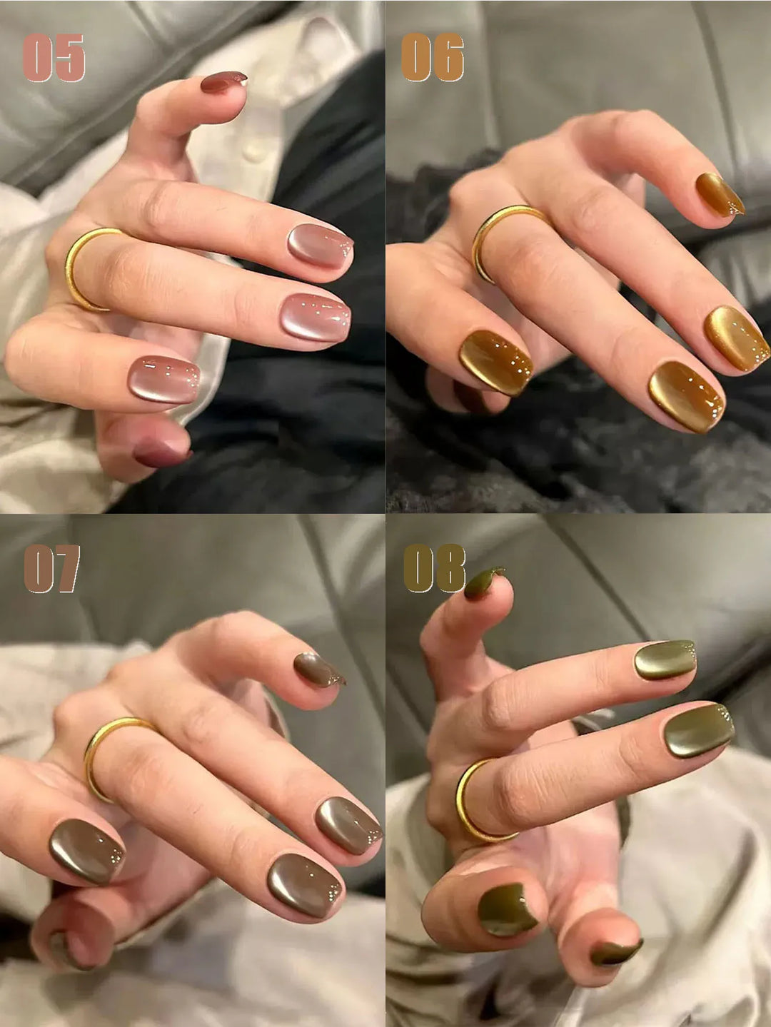 12ML 1-21PCS Autumn Nails Red through half the Sky Cat Eye Nail Glue Halloween New Whitening Glass Bead Cat Eye Nail Polish