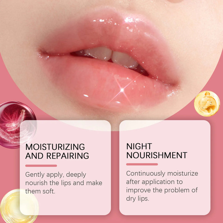 EELHOE Strawberry Night Lip Mask Overnight Deep Hydration Exfoliant for Lips Enhance Skin Elasticity Moisturizing Lip Mask 30g
