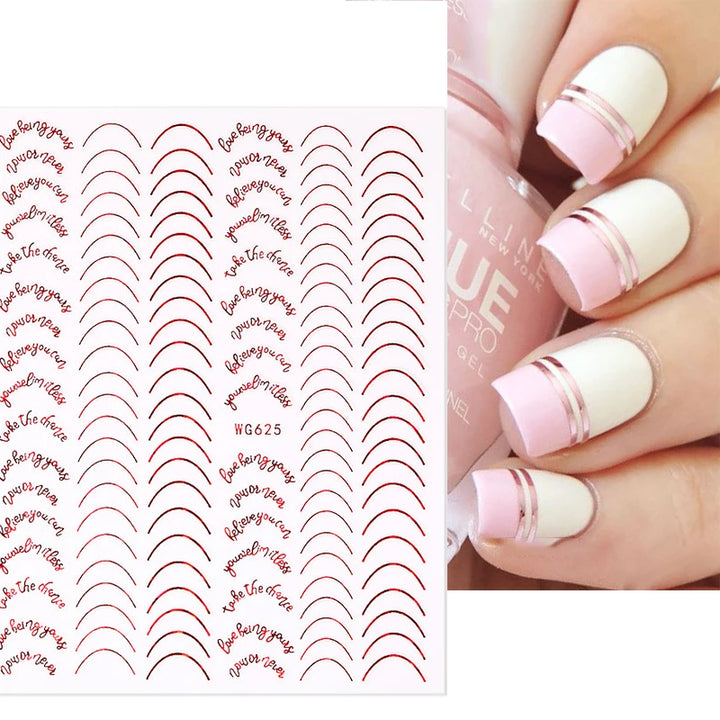 Nail Art Stickers Water Decals Eyes Stripe Nail Art Decorations for Manicure Accessories Press on Nails Foil Stickers and Decals