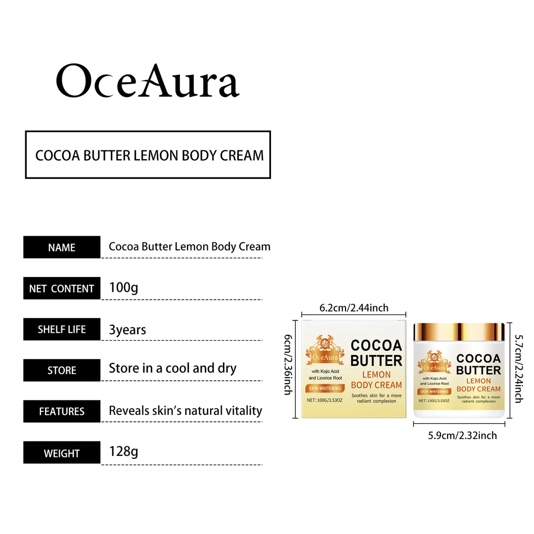 Lemon Cocoa Butter Moisturizing Face Cream Repair Moisturizing Nourishing Face Cream Brightening Cream Facial Skincare Product