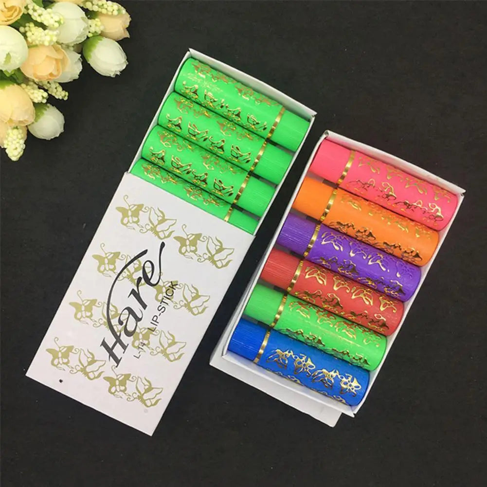 6Pcs/Set Color-changing Lipstick Lip Balm Repair Reduce Lip Lines Long Lasting Moisturizing Velvet Lipstick Exfoliating Lip Base