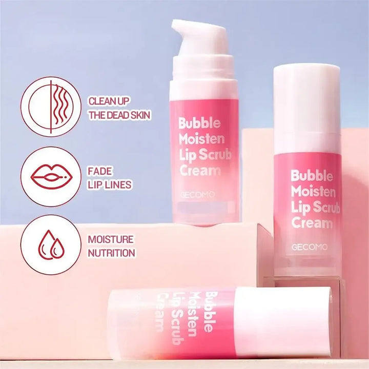 Exfoliating Bubble Moisten Lip Scrub Cream Exfoliating Lip Mask GECOMO Plant Lip Care Scrub for Tender Lips