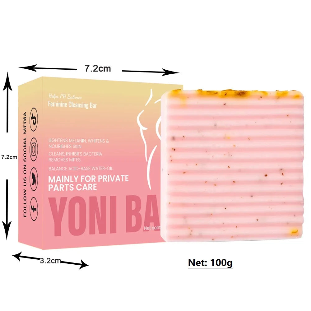 100g Yoni Soap for Cleansing Vaginal Care Ph Balance Strawberry Remove Odor Deep Female Private Parts Handmade Soap