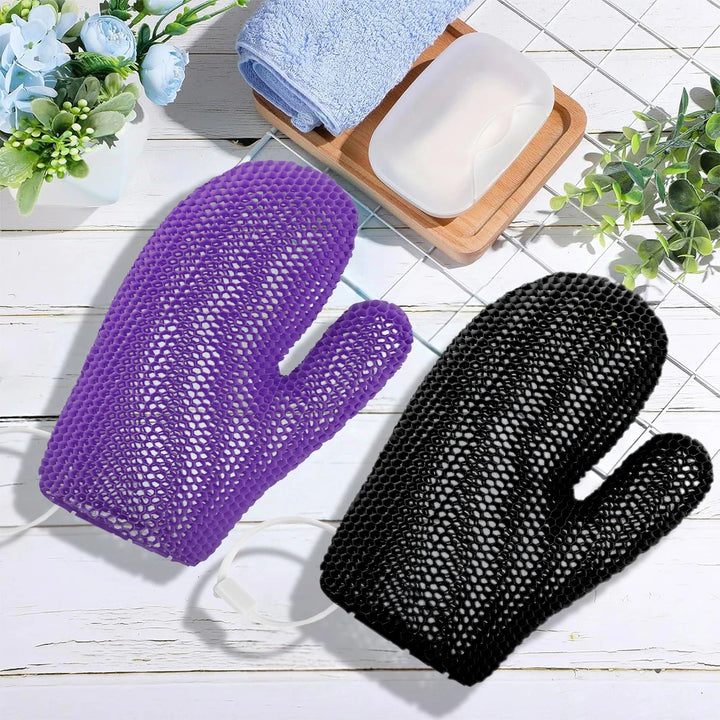 Set of 2 TPU Honeycomb Shower Gloves Skin-friendly, odourless, foamy and tear-resistant The first choice for family bathrooms.