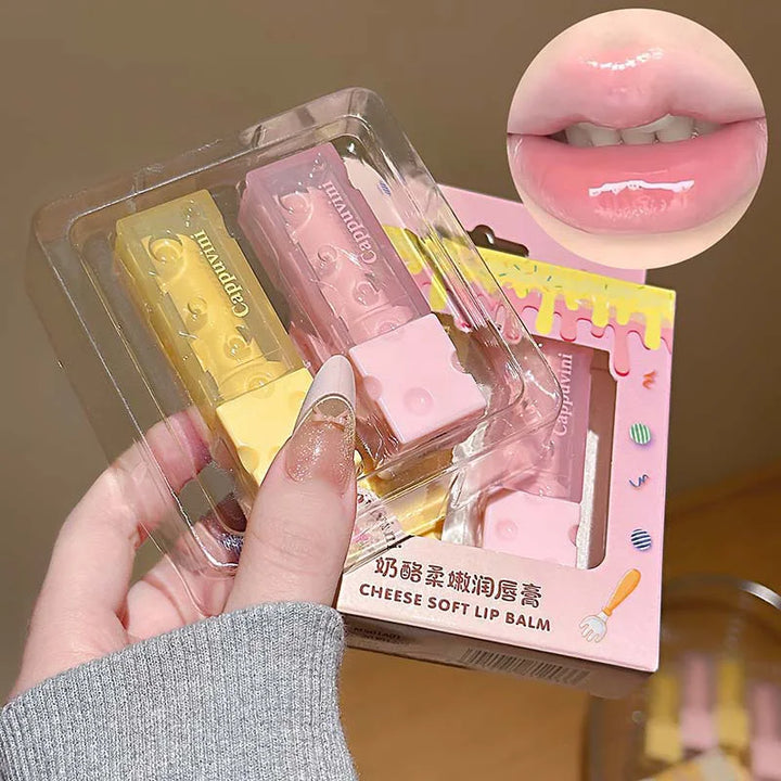 Cappuvini Cheese Lip Balm Long-Lasting Moisturizing Deep Moisturizing Non-Stick Repairing Anti-Wrinkle Anti-Cracking Lip Mask Lipstick Base