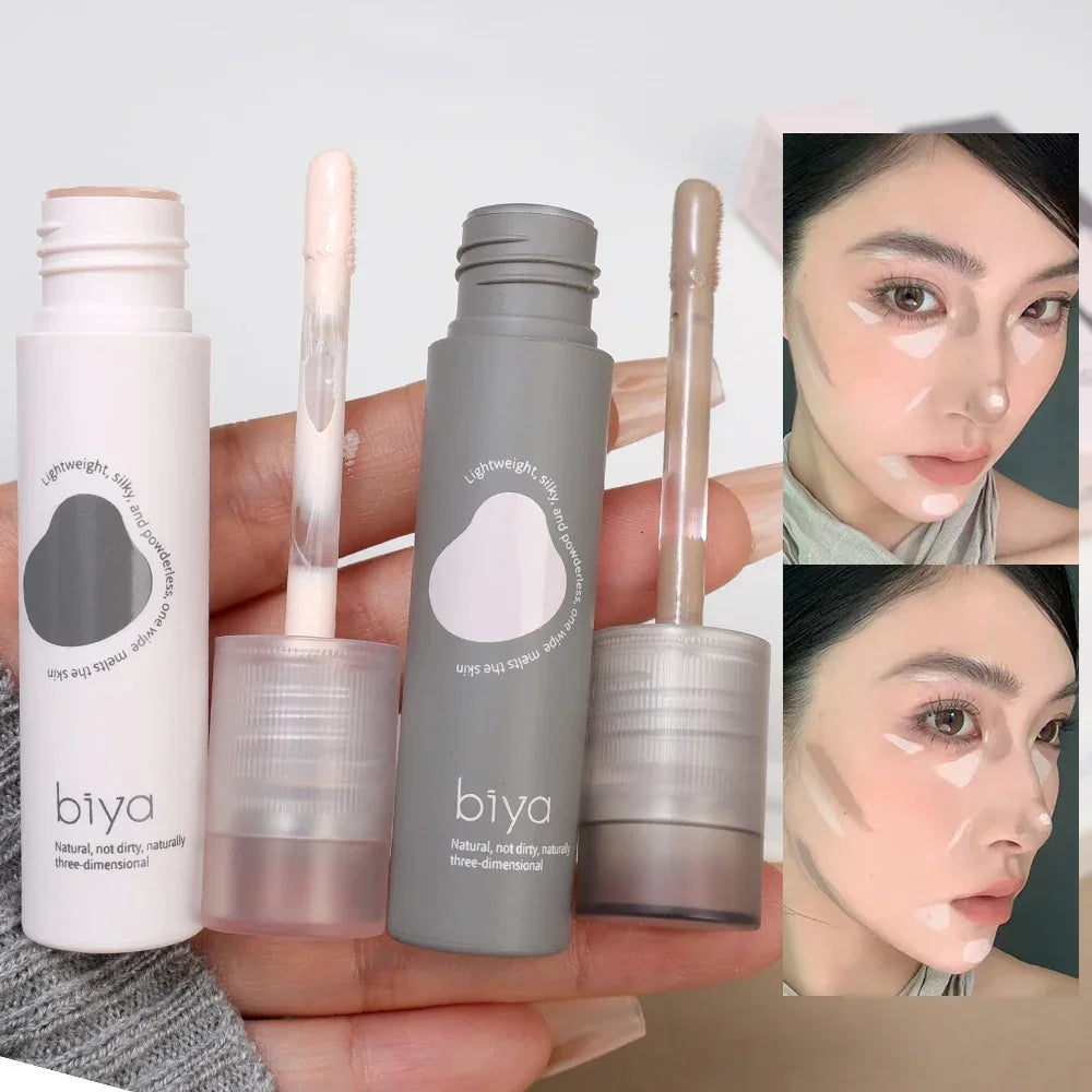 Matte Liquid Concealer Contouring Stick Skin Brighten Face Bronzer Contour Highlighter Grey Brown Woman V-face Shaping Cosmetics