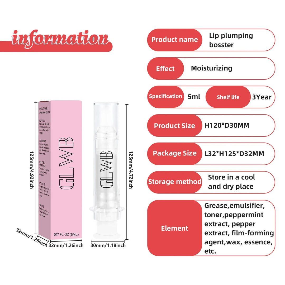 Lip Plumping Booster High Shine Lip Plumper Lip Oil Needle Tube Lip Gloss Lip Balm Extreme Volume Lip Tint Makeups Cosmetics