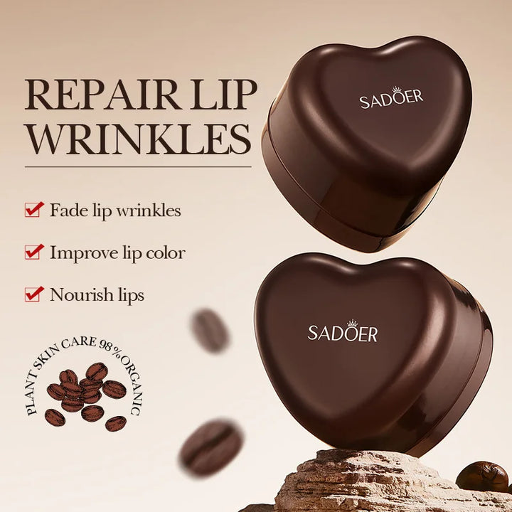 Coffee Lip Mask - Hydrating Overnight Treatment, Reduces Fine Lines & Dryness, Soothing & Plumping Winter Care