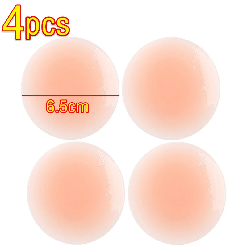 2-4pcs Invisible Self Adhesive Chest paste Reusable Sticker Breast Petal Strapless Lift Up Bra Pad Silicone Petal Nipple Cover