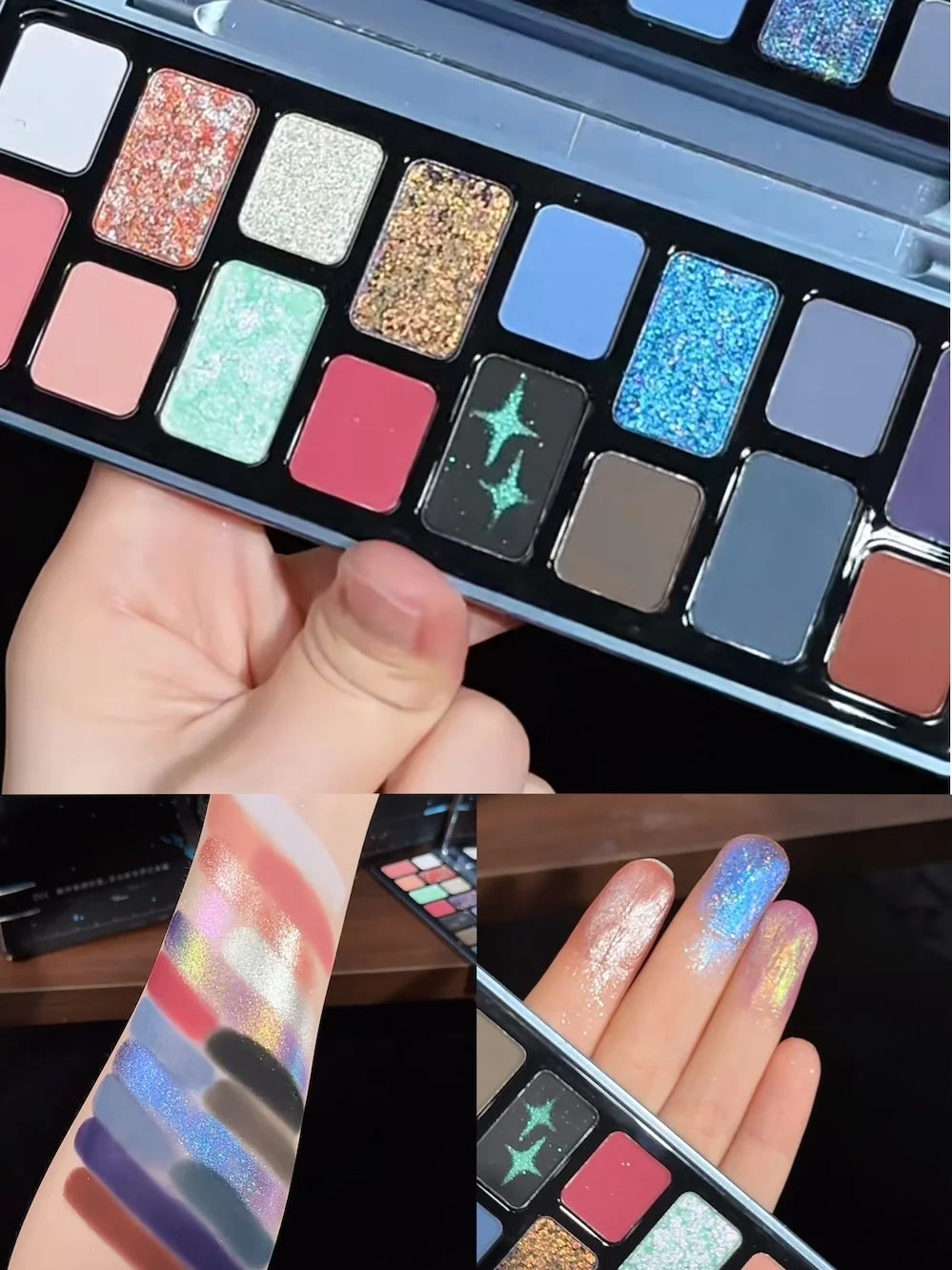 Qianyan Cheeryep 16 Color Eyeshadow Palette Glitter Chamelon Matte Pearlescent Flash Plate Cowherd Sequins