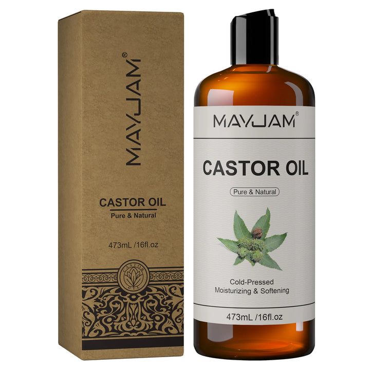 Organic Castor Oil Cold Pressed Massage Body Moisturizes Skin Nourish Hair Eyelash Nail Growth 16fl.oz Pure Natural Carrier Oil