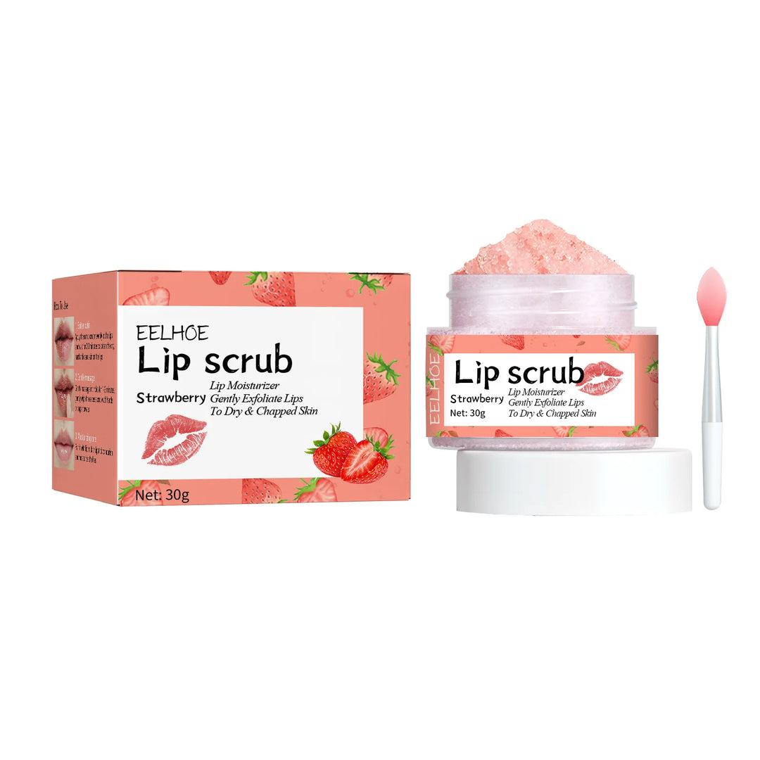 EELHOE Pink Lips Scrub Exfoliator Dead Skin Removal Lightening Fade Lip Lines Anti Dryness Moisturizing Makeup Lip Care Products