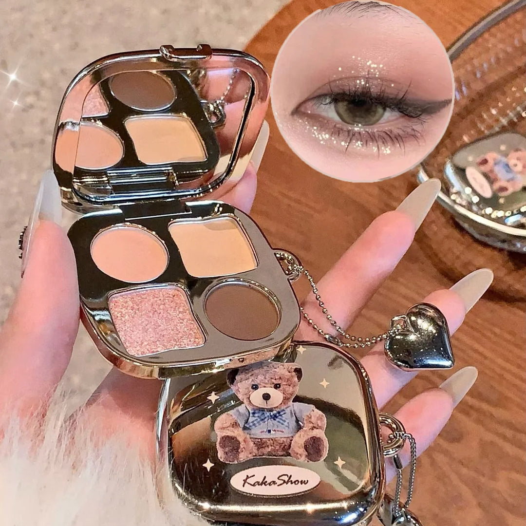 Kakashow Little Bear Eyeshadow Palette - Soft, Natural, Long-Lasting, Non-Fading, and Smudge-Free Eyeshadow Palette