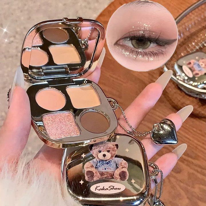 Kakashow Little Bear Eyeshadow Palette - Soft, Natural, Long-Lasting, Non-Fading, and Smudge-Free Eyeshadow Palette