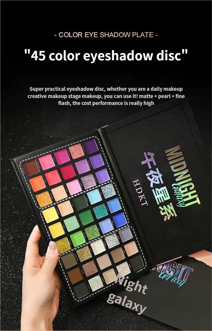 45 Colors Matte Shimmer Eye Shadow Palette Earth Tones Color Matching Perfect for Makeup Art Mashed Potatoes Theme