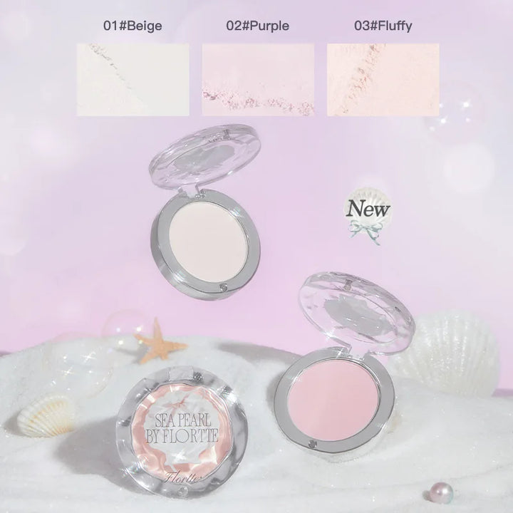 FLORTTE Single Highlighter Powder, Natural Transparent Watery Glow, Brightens Skin Tone & Creates 3D Makeup