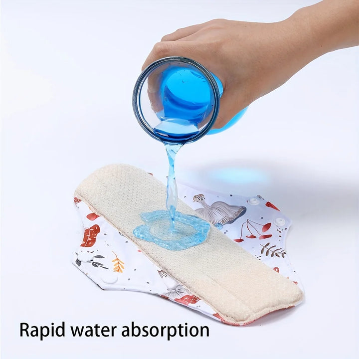 Reusable Sanitary Pads Washable Cotton Panty Liners Soft Cloth Menstrual Pads  4pcs Pads with 1pc Mini Wet Bag