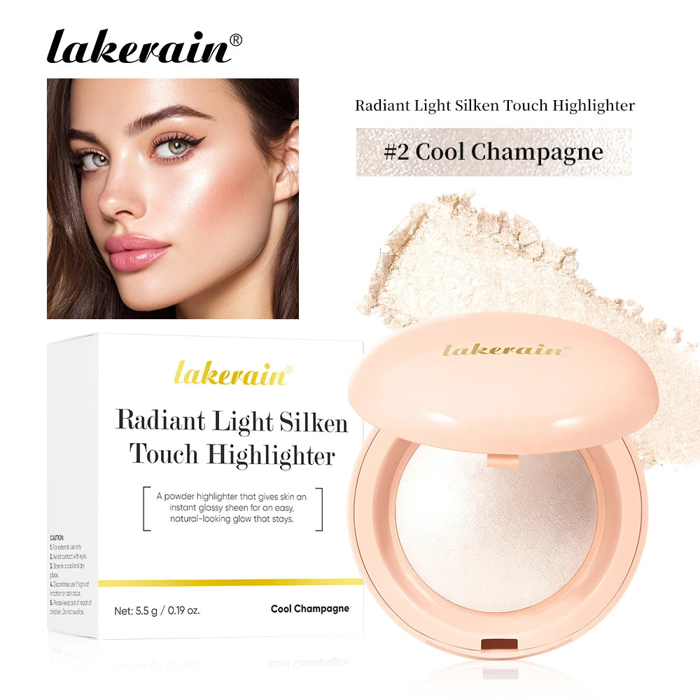 Long-lasting Waterproof Fine Shimmer Highlighter Powder Natural Glossy Effect Brighten Contouring Glitter Modify Face Cosmetics