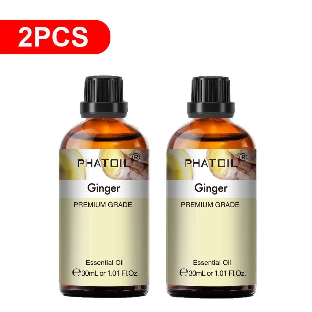 PHATOIL 2PCS Natural Essential Oils Set 30ml Bergamot Lemon Ylang Ylang Lavender Jasmine Vanilla Eucalyptus Aroma Essential Oils
