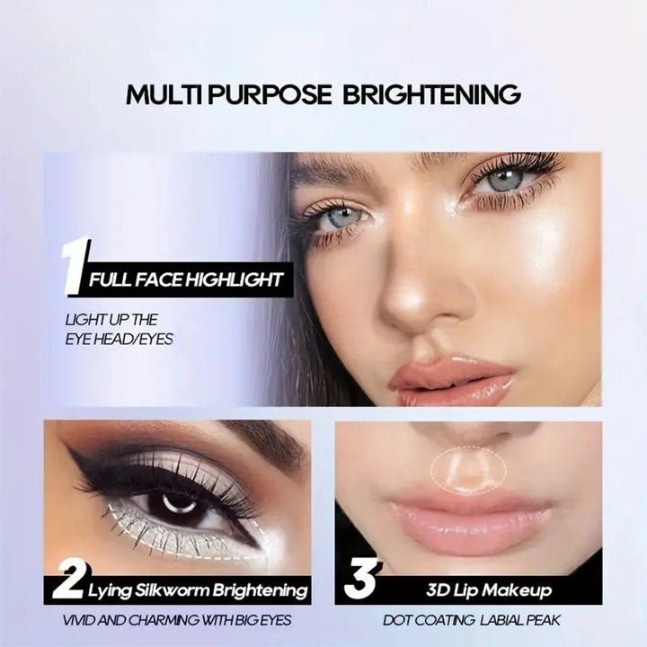 7-Color Diamond Liquid Highlighter Spray Waterproof High Gloss Glitter Body Bronzer Face Contour Makeup for Women Cosmetics