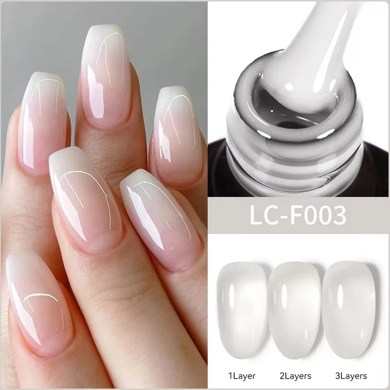 LILYCUTE 7ML Pink Glitter Nail Gel Polish Nude Natural Long Lasting Manicure Soak Off UV LED Nail Art Base Top Coat Gel Varnish