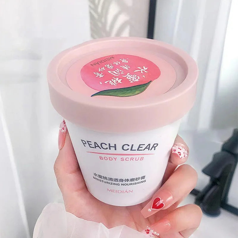 Meidian Peach Extract Body Scrub Moisturizing Cleansing Exfoliating Smooth Texture Natural Nourishing Bath Use Gentle Exfoliatio