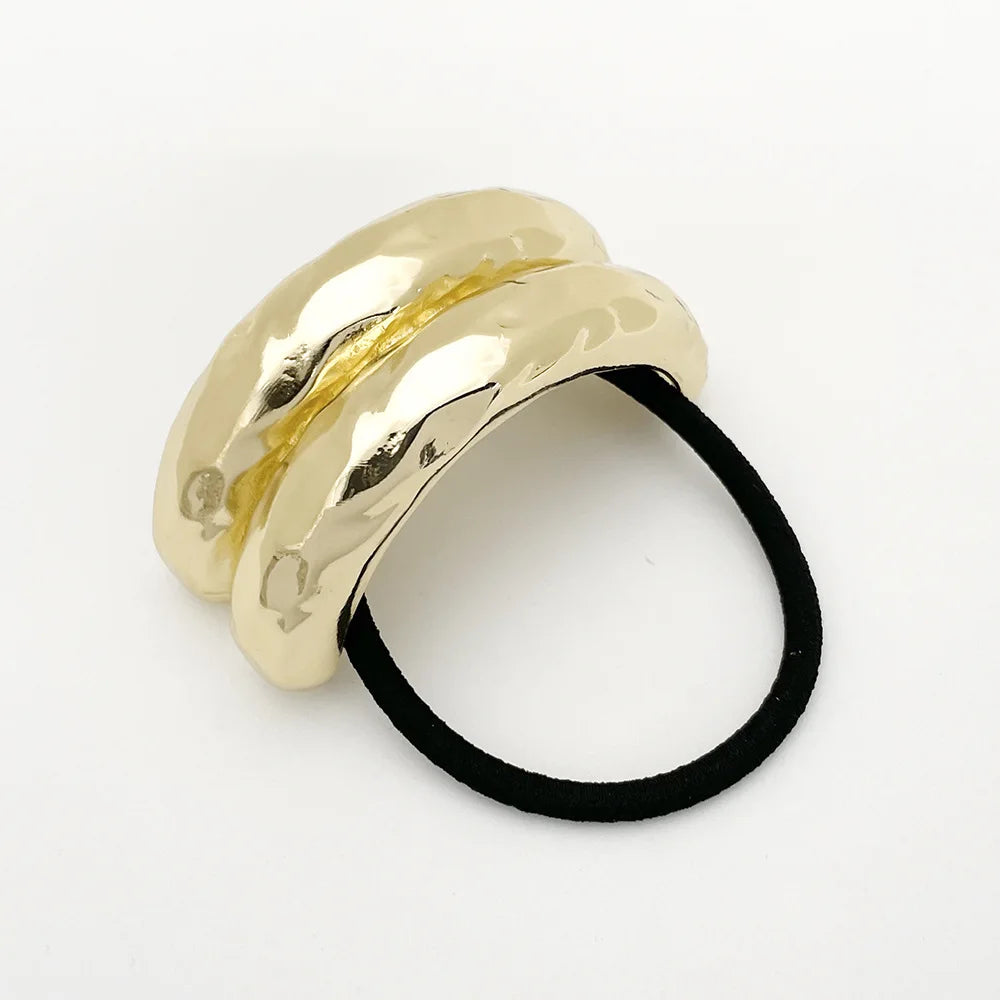 Metal Irregular Double-layer Hair Bands Ropes for Women Headband Elastic HairPins Hairband Fashion Jewelry Hair Accessories Gift