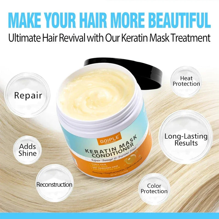 Keratin Protein Repair Hair Mask for Damaged Dry Moisture Essence Oil Conditioner Smooth Frizz Scalp Treatment Hair Care Serum