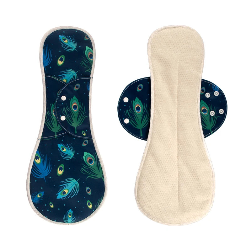 2Pcs Washable Menstrual Pad Panty Liner Reusable Cloth Sanitary pad Hygienic and Soft Cotton Mesh Menstrual Accessories