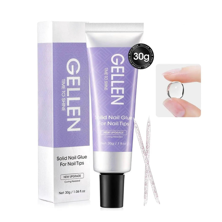 GELLEN Nail Remover Solid Glue Gel Set Strong Adhesive for Press on Nails Acrylic Tips Kit Salon Professional DIY Manicure