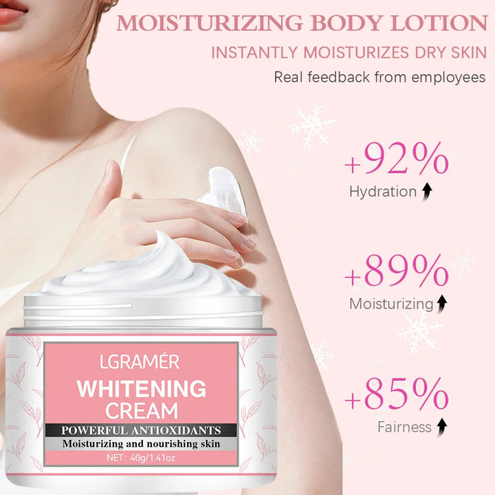 Body Whitening Cream Underarm Elbow Knee Dark Skin Whitening Bleaching Cream Moisturizing Brighten Body Lotion for Women Men