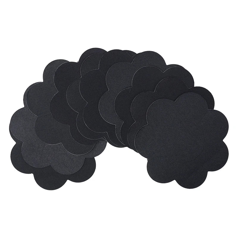 20pcs Black Women Cross Shape Self-Adhesive Disposable Satin Nipple Cover Sexy Breast Pasties Stickers Invisible Nipple Covers