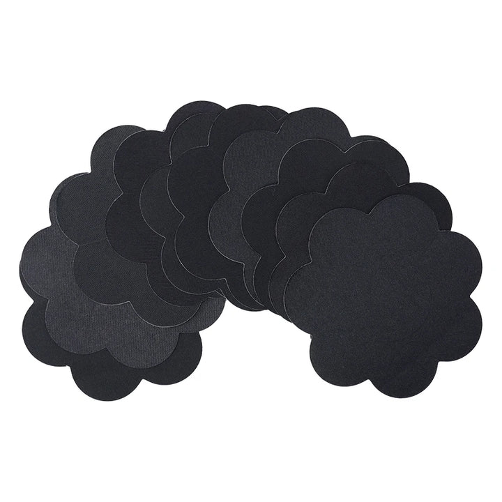20pcs Black Women Cross Shape Self-Adhesive Disposable Satin Nipple Cover Sexy Breast Pasties Stickers Invisible Nipple Covers