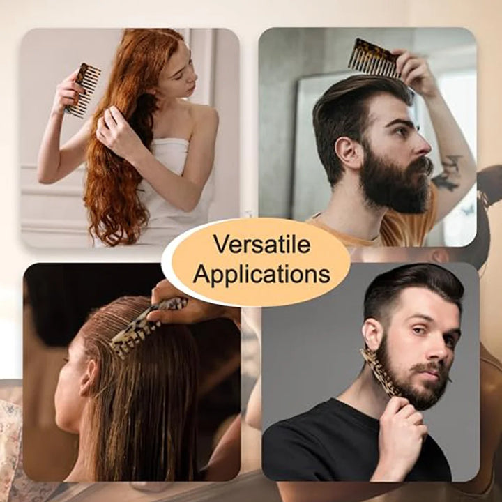 Wide Tooth Comb Set for Detangling Styling Curly Thick Hair All Hair Types Daily Hair Care Grooming Tool