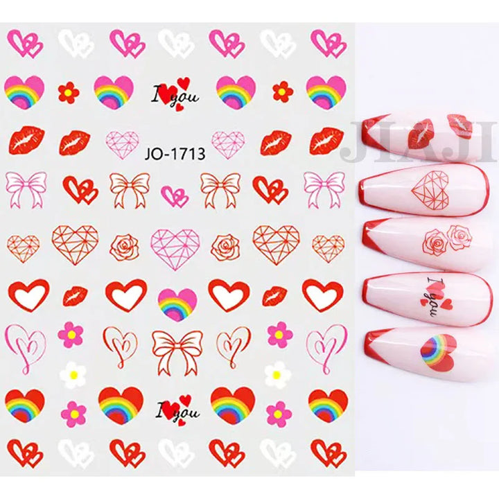Nail Art Stickers Water Decals Eyes Stripe Nail Art Decorations for Manicure Accessories Press on Nails Foil Stickers and Decals