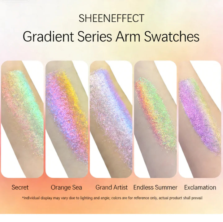 SheenEffect Chameleon Gradient Sparkle Eyeshadow  Long-Lasting Pigmented Highlighter Makeup Eyeshadow Sheen Effect