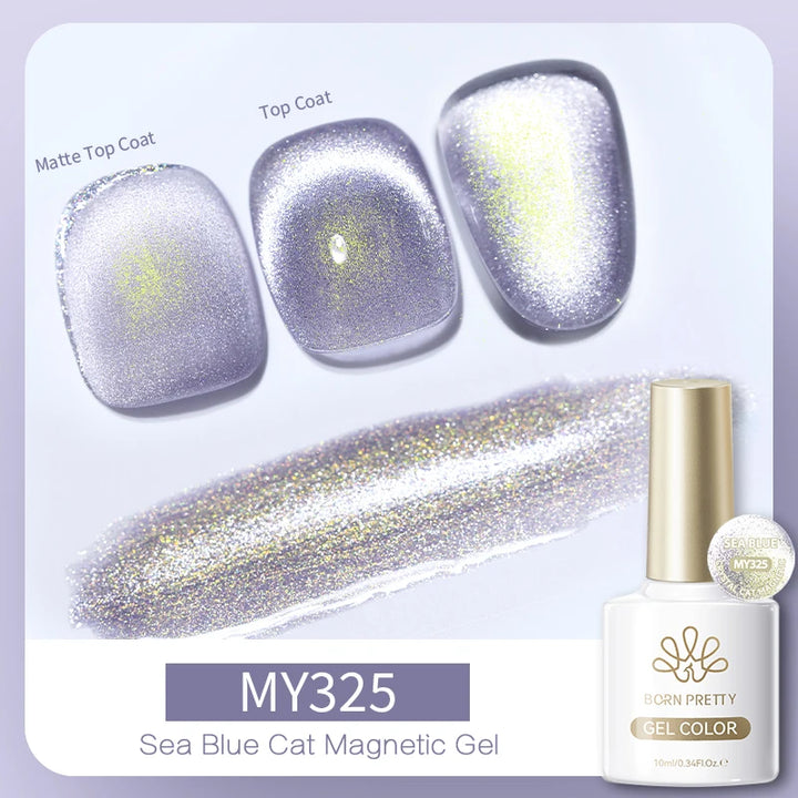 BORN PRETTY 10ml Black Glass Cat Magnetic Gel Nail Polish Punk Style Nail Art Manicure Varnis Semi Permanent Gel for Winter Nail