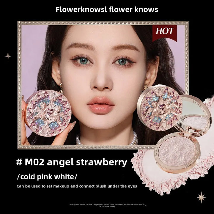 Flower Knows Little Angel Embossed Highlighter Natural brightening water light three-dimensional contour powder