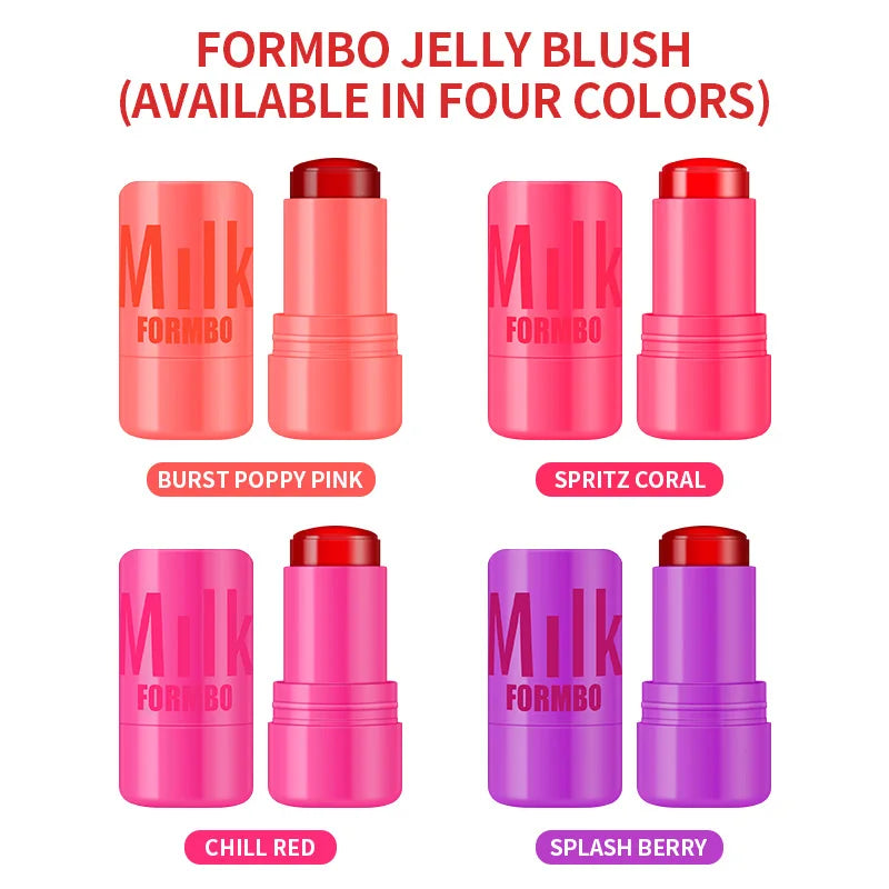 Lip Gloss & Blush,Cooling Water Jelly Tint,Multi Makeup Stick,Cheek Stain,Long-Lasting Hydrating,Transfer Proof,Buildable Rouge