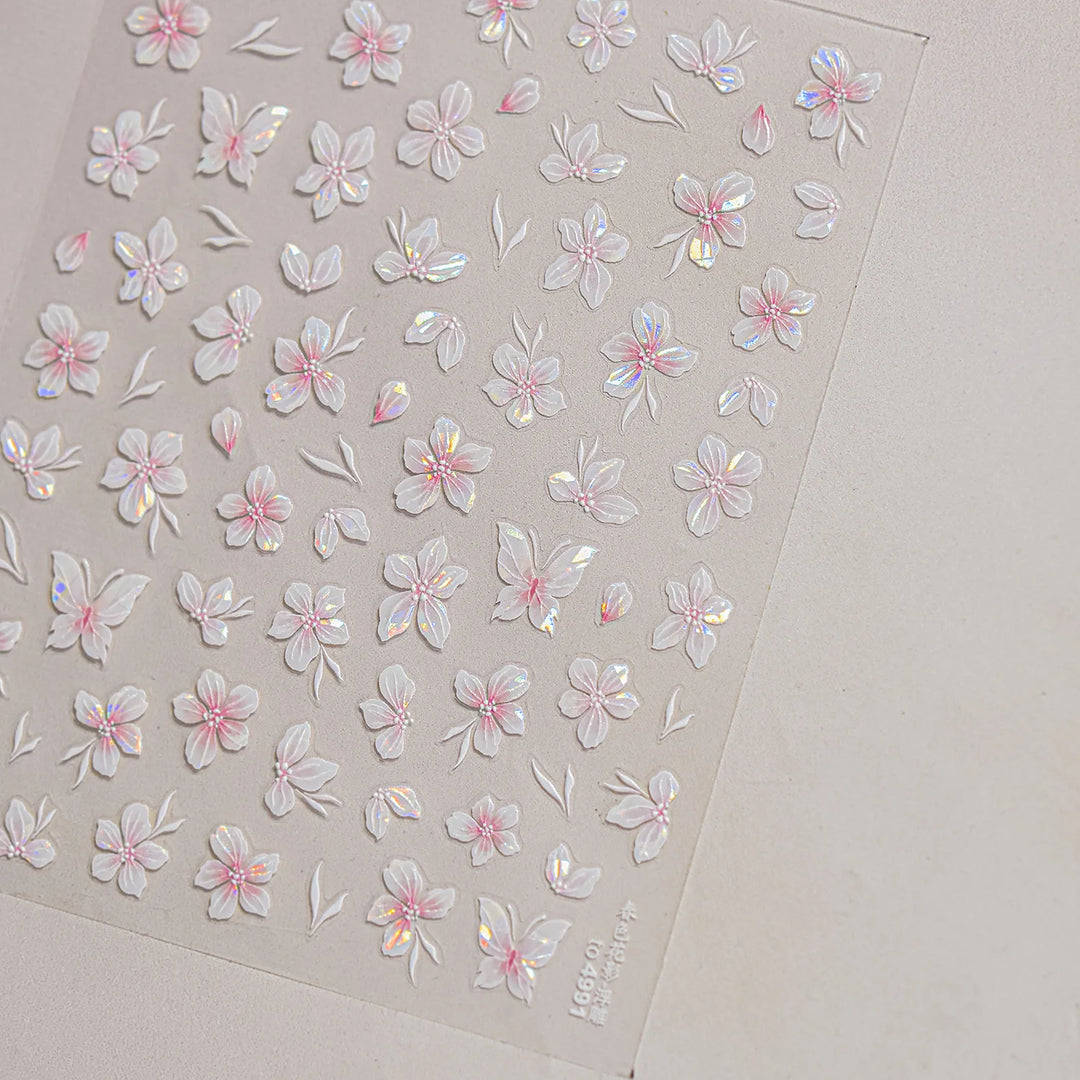 1Sheet 5D Soft Embossed Relief Nail Stickers Cute Daisies Self Adhesive Slider Stickers Press On Nails DIY Japanese Nail Art Dec