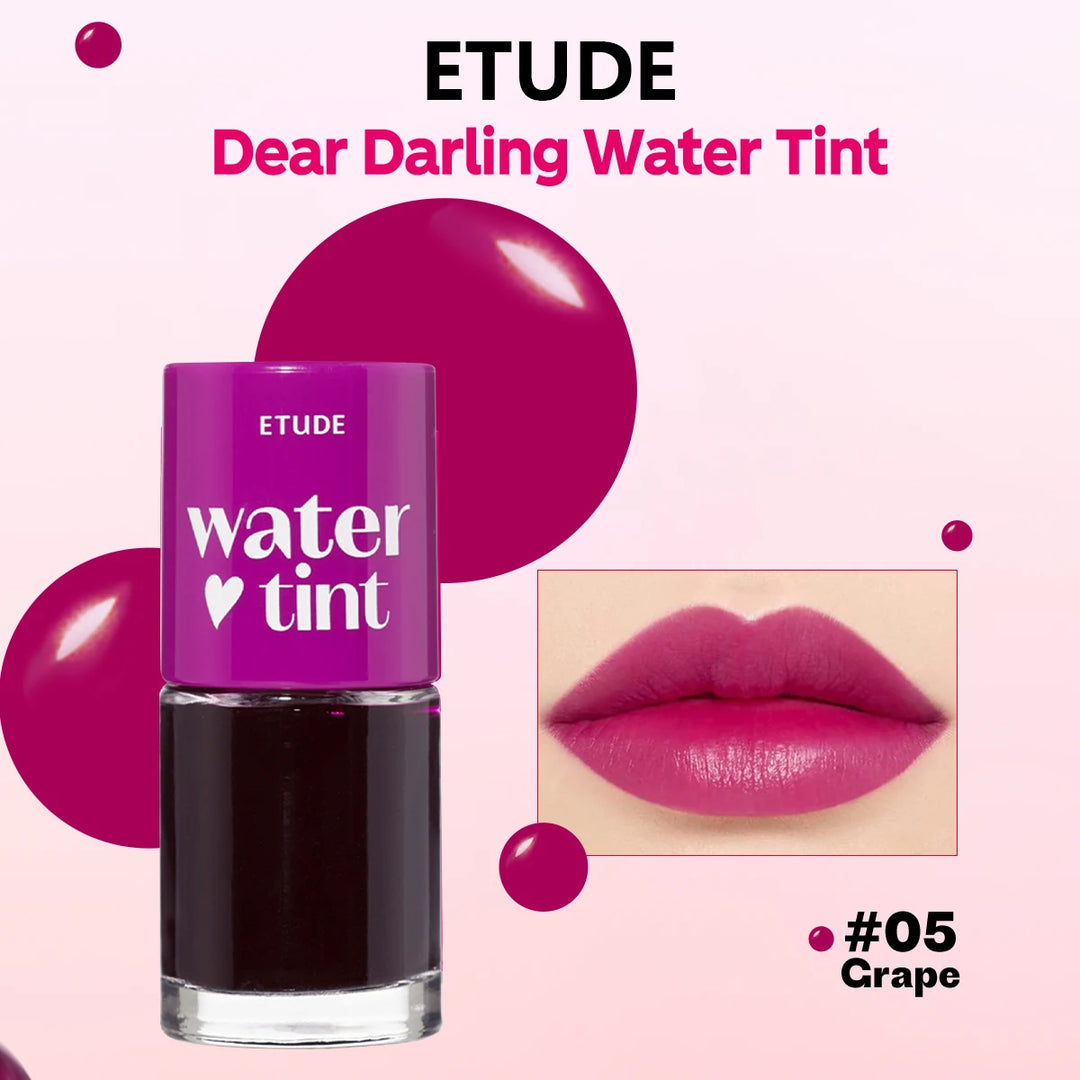 ETUDE Dear Darling Water Tint,Non-Sticky & Breathable,Watercolor-Like Sheer Finish,Brightening Lip Tint,K-Beauty,Korean Makeup