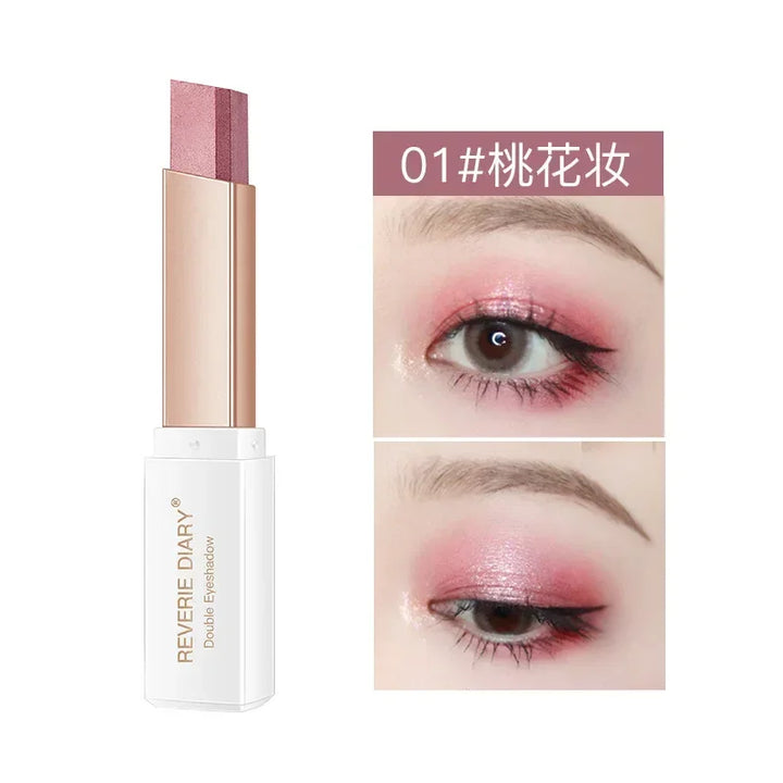 6 Colors Double Color Glitter Eye Shadow Stick Matte Eyeshadow Makeup Waterproof Bicolor Shimmer Cosmetics Beauty Makeup Tools