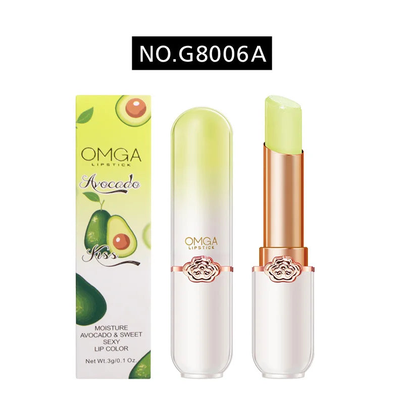 OMGA Color-Changing Lip Balm Jelly Lipstick Moisturizing Waterproof Hydrating Temperature-Sensitive Peach Flavor,Smooth Lips