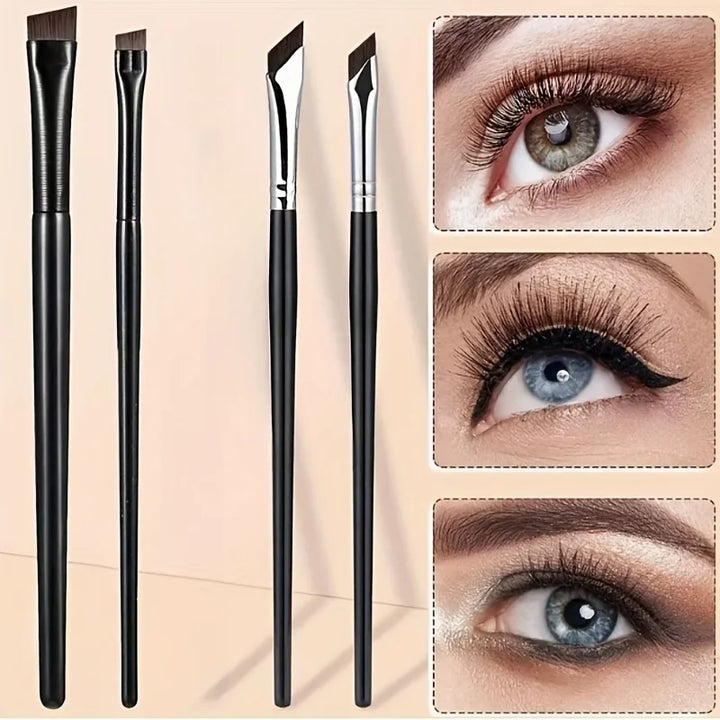 2pcs ultra-thin diagonal eyeliner brush set - fine diagonal eyeliner eyebrow brush, sickle ultra-thin diagonal flat angle,