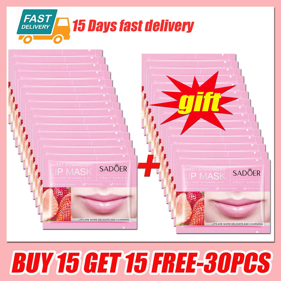 Collagen Lip Mask Strawberry Lip Sleeping Mask Moisturizing Hydrating Lip Balm Nourishing Lip Patches Lip Skin Care Products